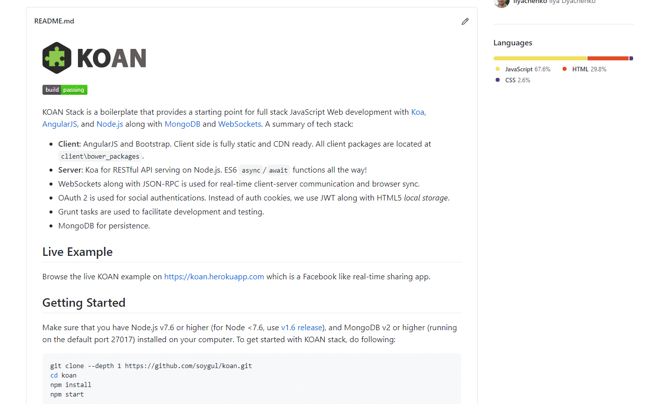 KOAN GitHub README